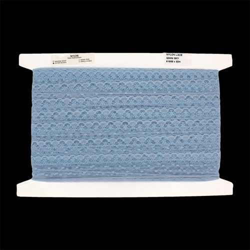 61909 Lace Nylon 32mm Sky