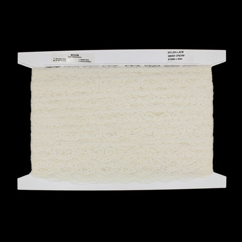 61939 Lace Nylon 30mm Cream