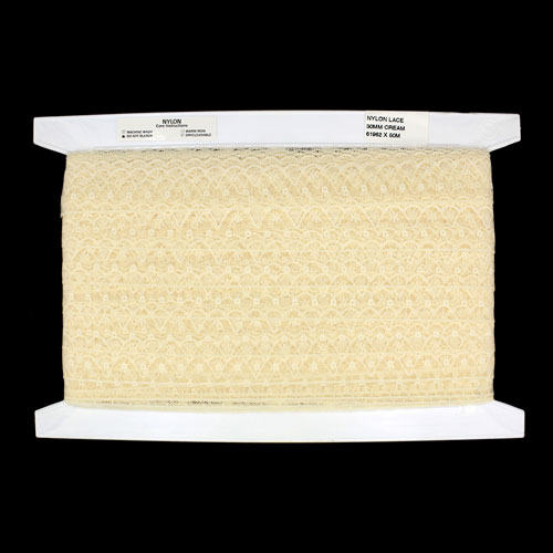 61962 Lace Nylon 30mm Cream