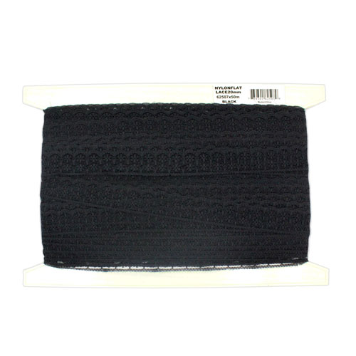 62507 Lace Nylon 20mm Black