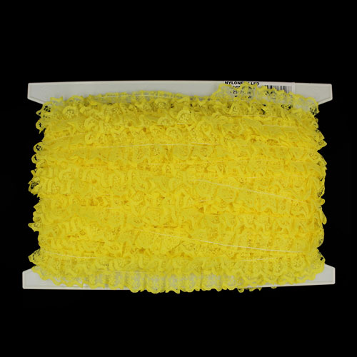 62517 Lace Nylon Frilled 20mm Yellow