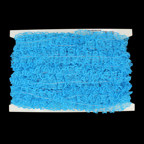 62521 Lace Nylon Frilled 20mm Aqua