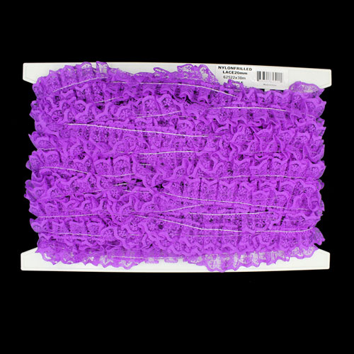 62522 Lace Nylon Frilled 20mm Purple