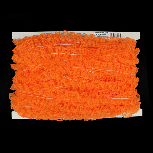62523 Lace Nylon Frilled 20mm Orange