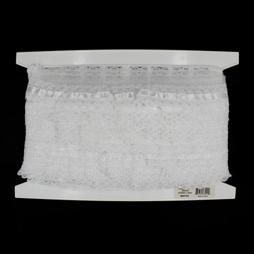 63000 Lace Nylon Frilled 55mm White