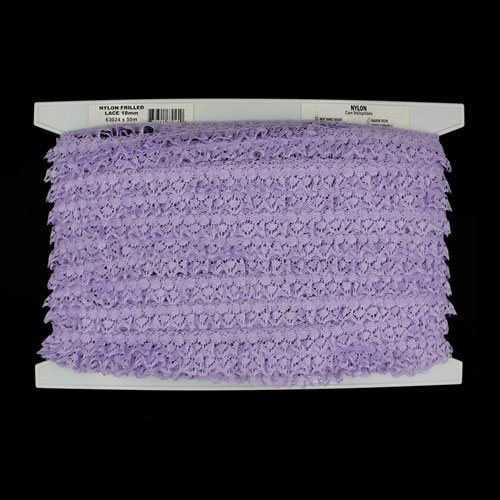 63024 Lace Nylon Frilled 16mm Lilac