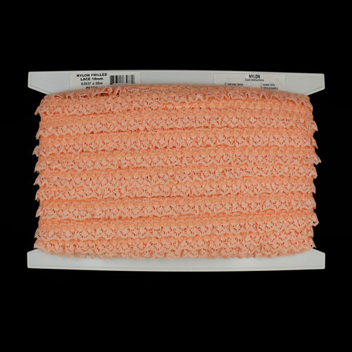 63037 Lace Nylon Frilled 16mm Peach
