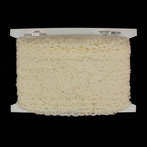63041 Lace Nylon Frilled 32mm Cream