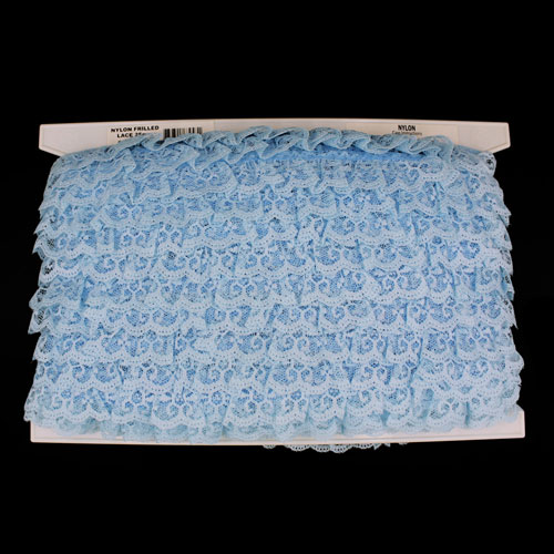 63043 Lace Nylon Frilled 32mm Blue
