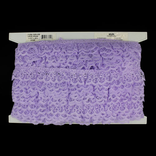 63051 Lace Nylon Frilled 32mm Lilac