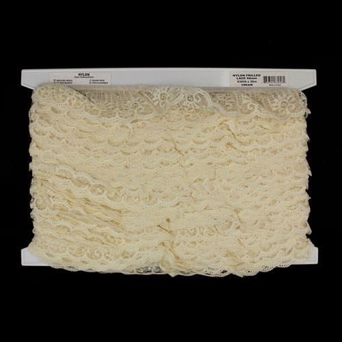 63056 Lace Nylon Frilled 50mm Cream