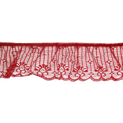 63073 Lace Nylon Frilled 60mm Red