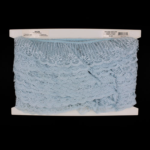 63074 Lace Nylon Frilled 60mm Blue