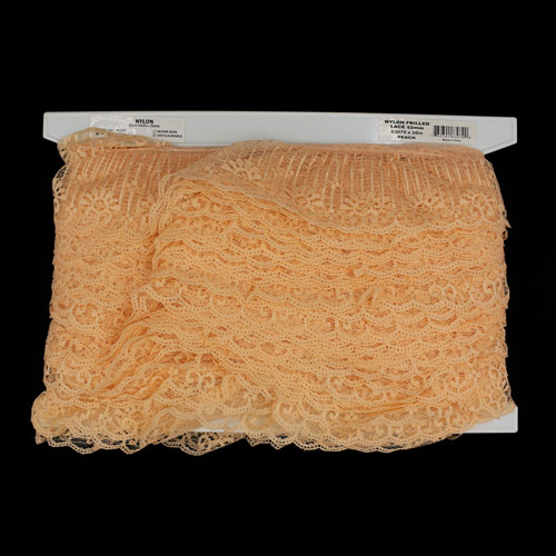 63079 Lace Nylon Frilled 60mm Peach