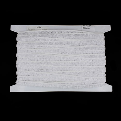 63175 Lace Nylon Frilled 12mm White