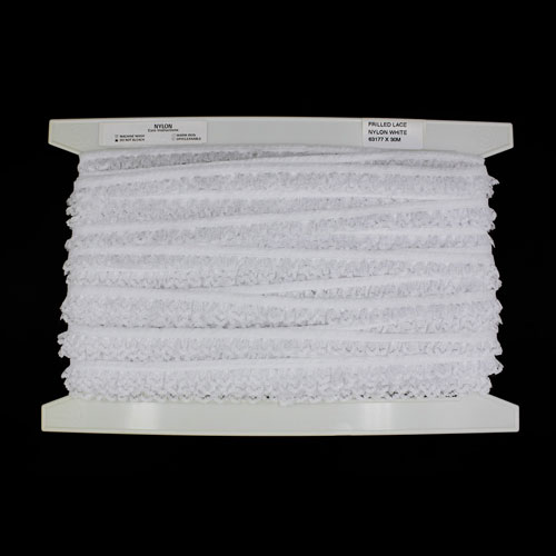 63177 Lace Nylon Frilled 17mm White