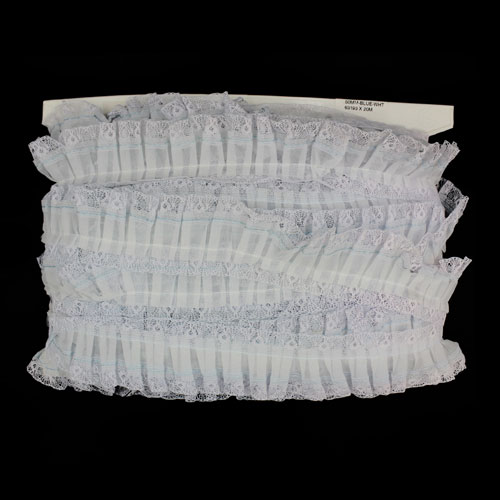 63193 Lace Nylon Frilled 50mm Blue White