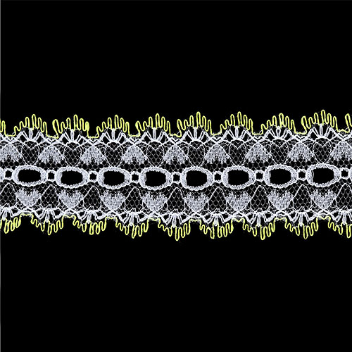 63332 Eyelet Lace Yellow 50m