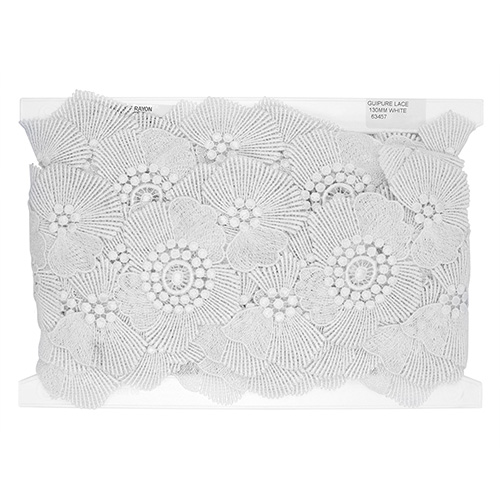 63457 Lace Euro Guipure 130mm White