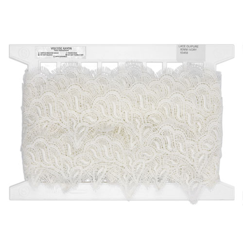 63458 Lace Euro Guipure 80mm Ivory