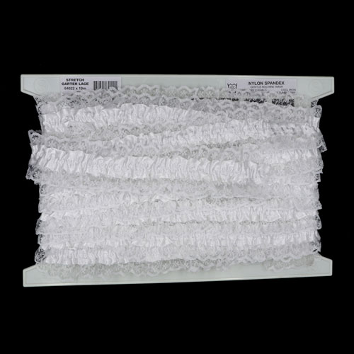 64022 Lace Stretch Garter 45mm White