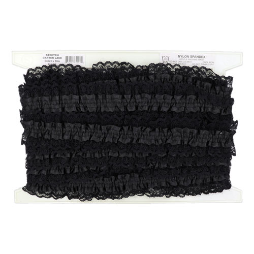 64023 Lace Stretch Garter 45mm Black