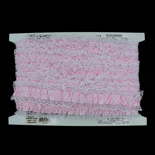 64026 Lace Stretch Garter 45mm Pink