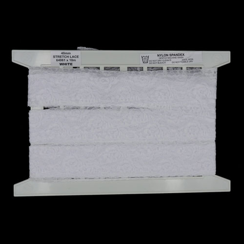 64061 Lace Stretch 40mm White