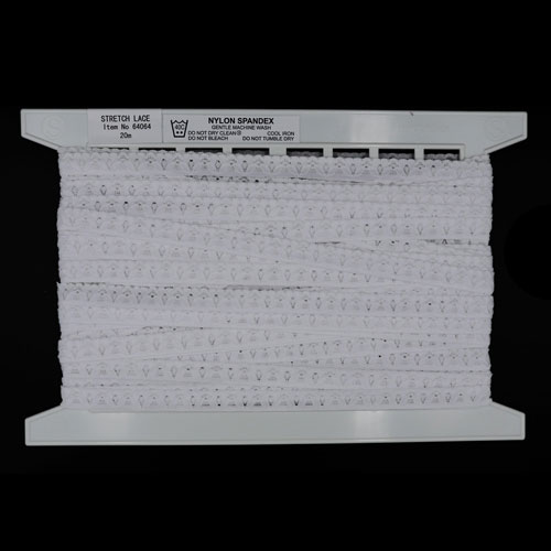 64064 Lace Stretch 12mm White