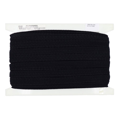 64116 Lace Stretch 18mm Black