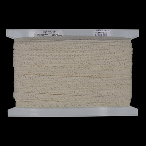 64120 Lace Stretch 15mm Cream