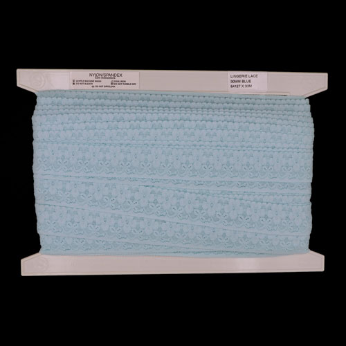 64127 Lace Stretch 30mm Blue