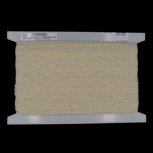 64130 Lace Stretch 23mm Cream