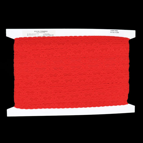 64135 Lace Stretch 25mm Red