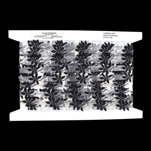 64148 Lace Stretch 23mm Black Clear