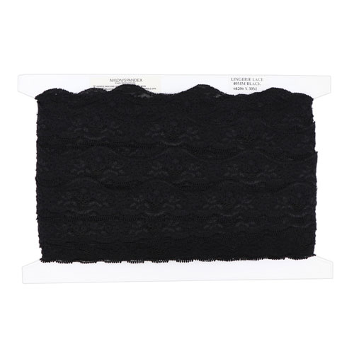 64206 Lace Stretch 40mm Black