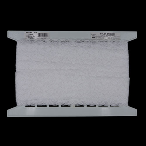64226 Lace Stretch 65mm White