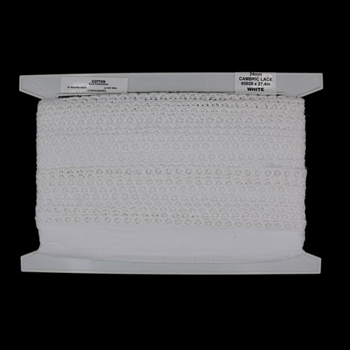 65028 Cambric Lace 25mm White