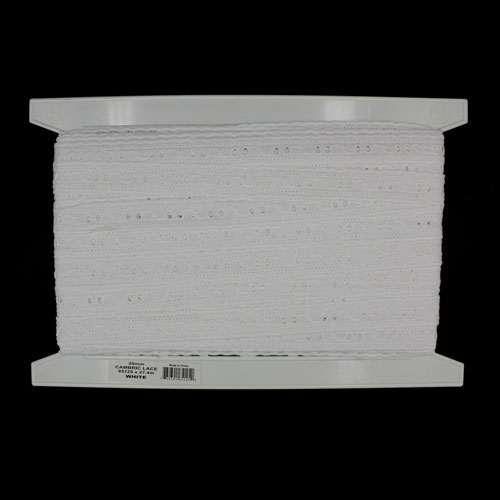 65125 Cambric Lace 20mm White