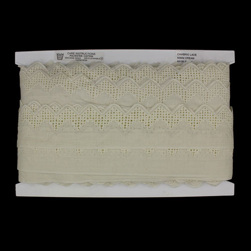 65150 Cambric Lace 60mm Cream