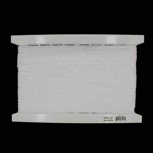65179 Cambric Lace 30mm White