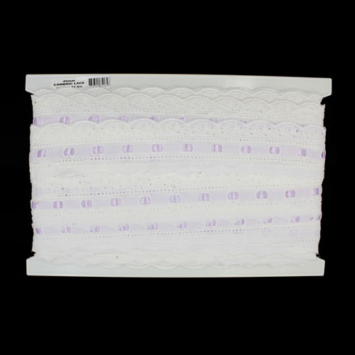 65185 Cambric Lace 45mm White Lavender