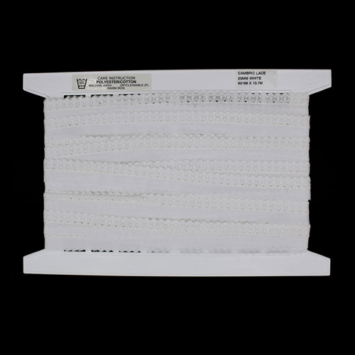 65188 Cambric Lace 20mm White