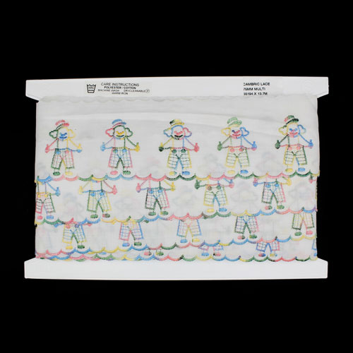 65194 Cambric Lace 75mm White Multi