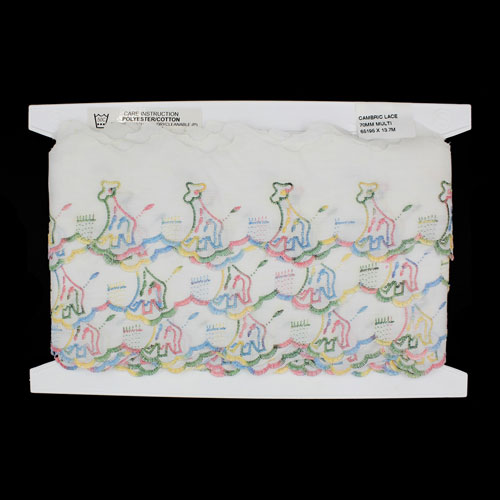 65195 Cambric Lace 80mm White Multi