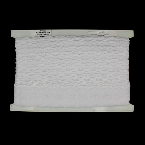 65215 Cambric Lace 50mm White