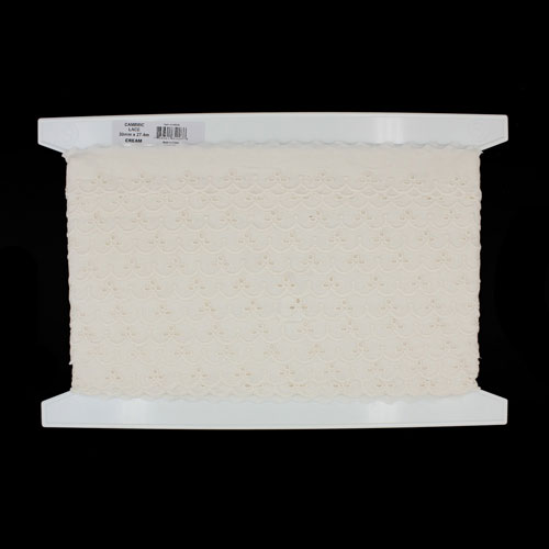 65226 Cambric Lace 30mm Cream