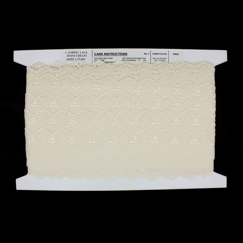 65252 Cambric Lace 35mm Cream