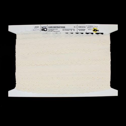 65254 Cambric Lace 2mmm Cream