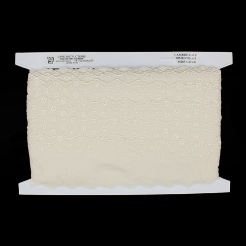 65265 Cambric Lace 60mm Cream